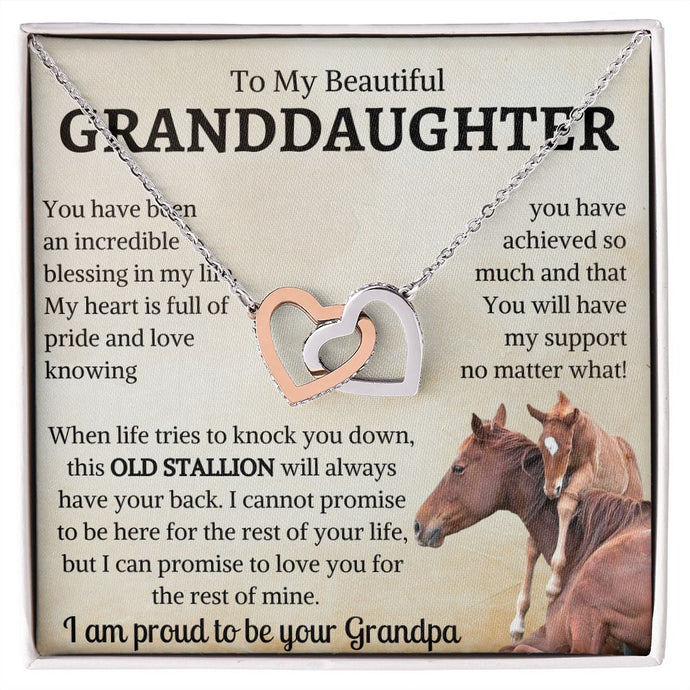 To My Granddaughter - Interlocking Hearts