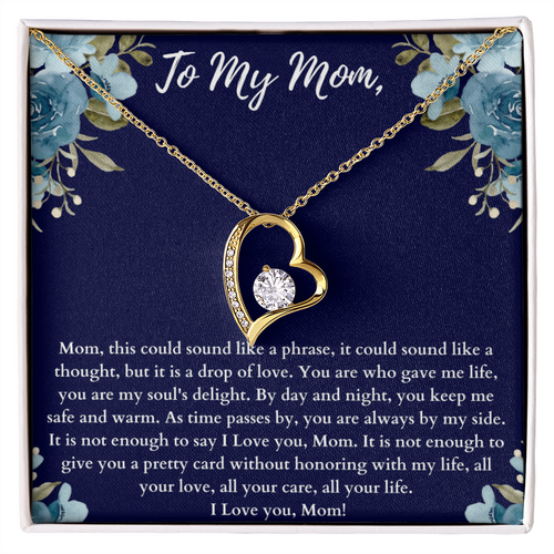 To My Mom - I Love you Mom Necklace